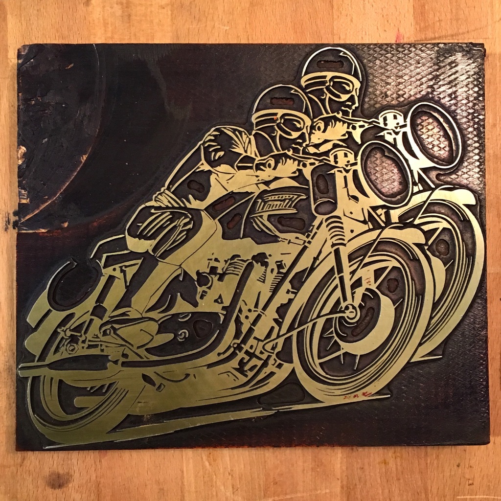 Antique motorcycle racing cut from The Arm - Brooklyn, NY