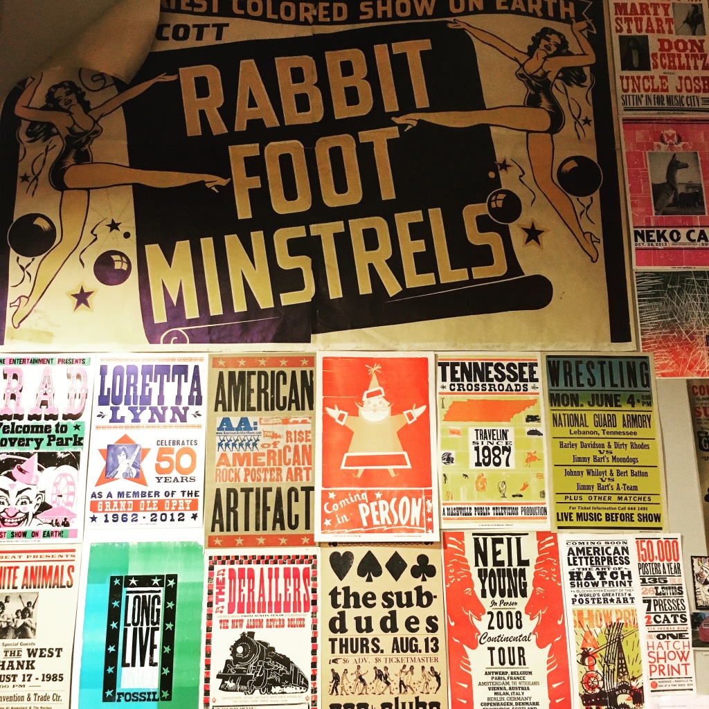 Wall full of shows posters at Hatch Show Print - Nashville, TN