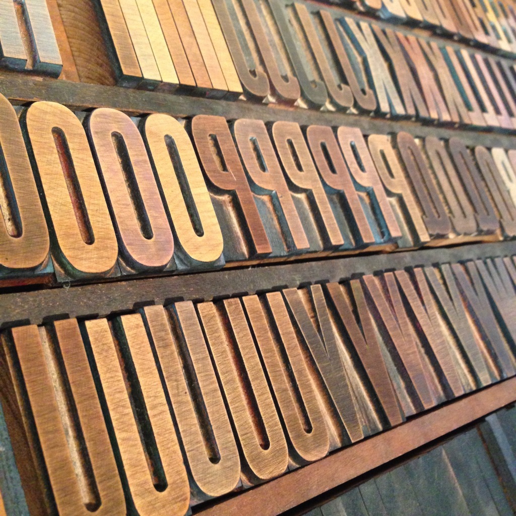 Wood type at Pope Press - Olympia, WA