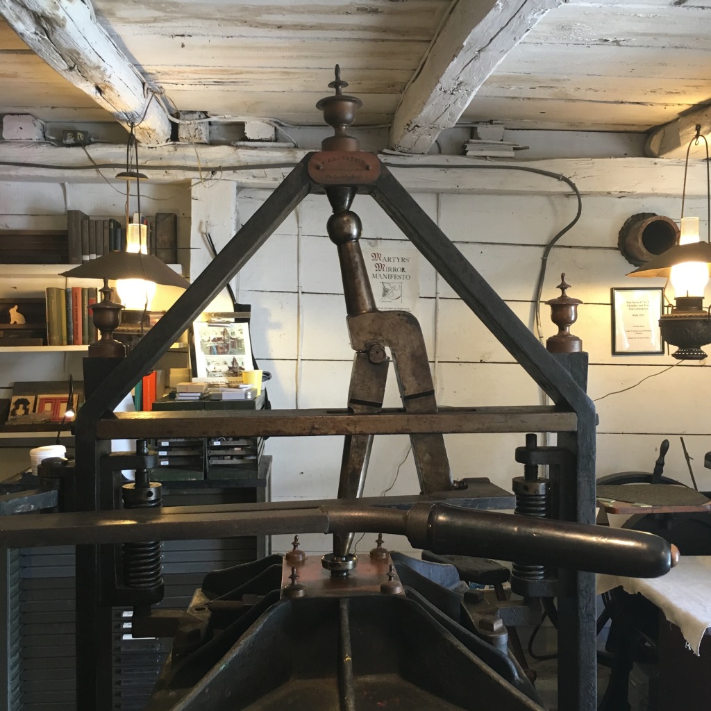 Bronstrup hand press from 1846 at Conestoga Press - Ephrata, PA