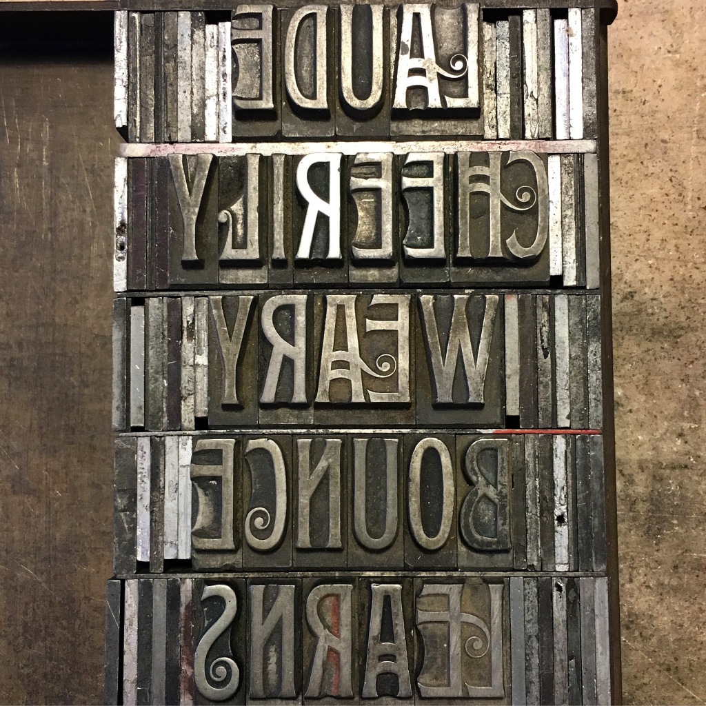 Antique unidentified metal type at Conestoga Press - Ephrata, PA