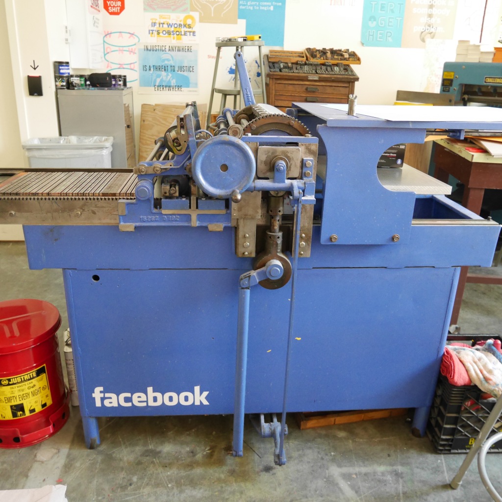 Challenge proofing press at Facebook Analog Research Laboratory - Menlo Park, CA